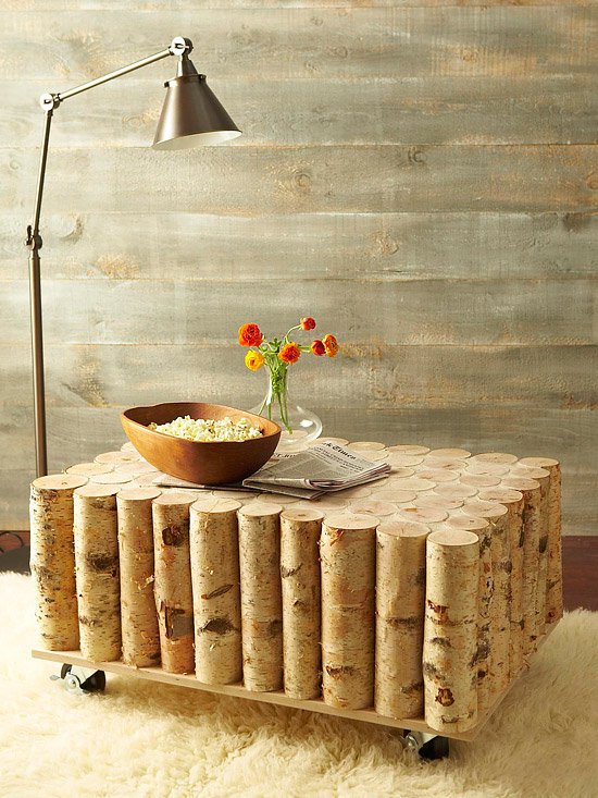 Birch-Log Coffee Table