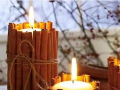Candle Pillars Made from Cinnamon Sticks