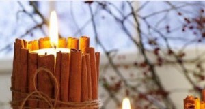 Candle Pillars Made from Cinnamon Sticks
