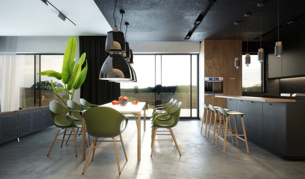 Colorful Dark Kitchen