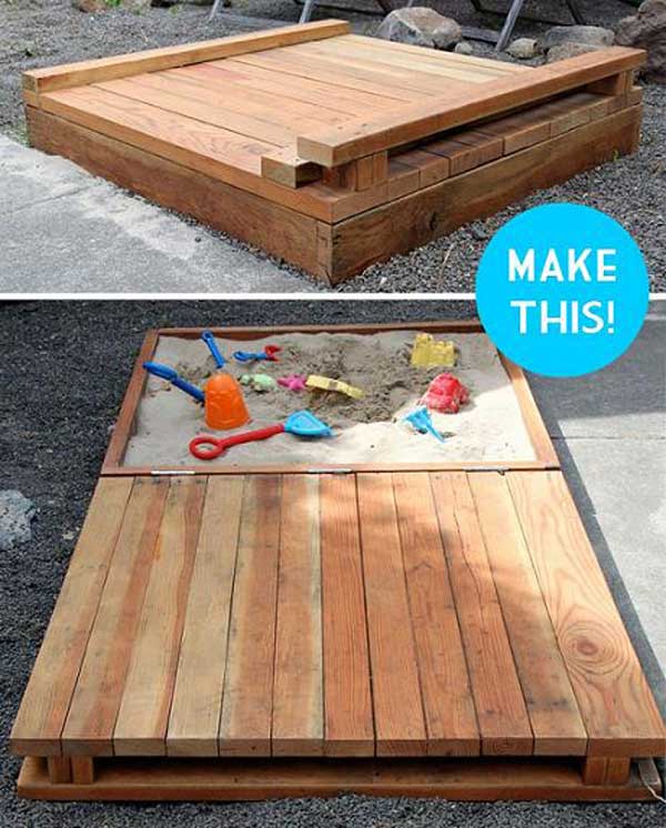 DIY Covered sandbox for kids