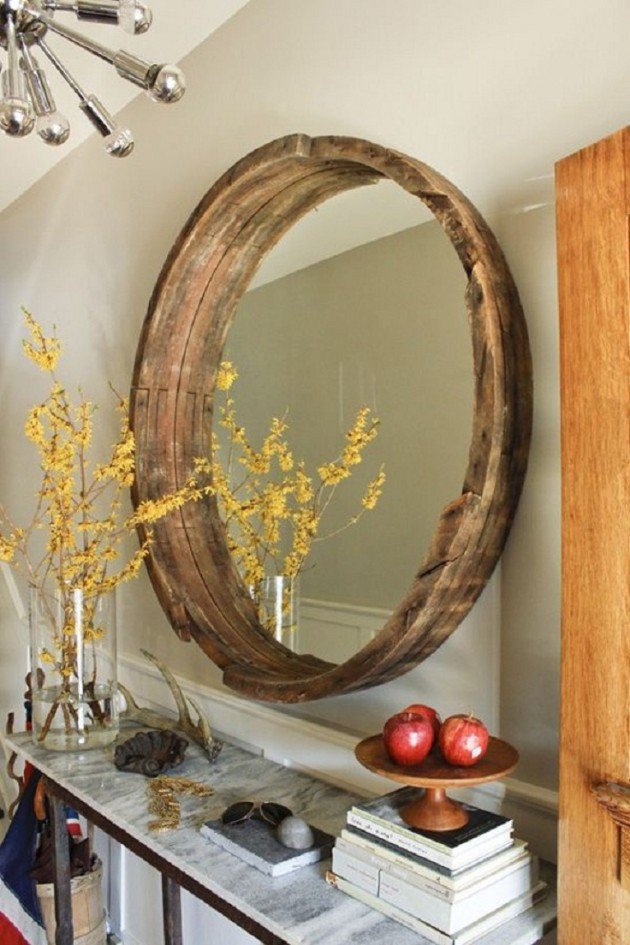 DIY Wine Barrel Vintage Mirror