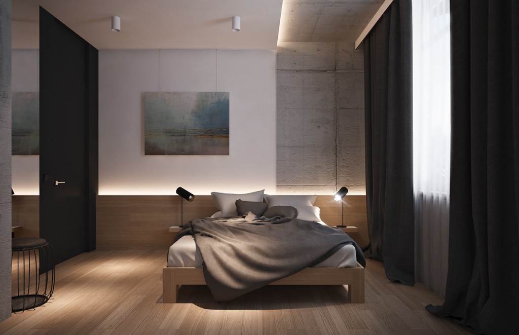 Dark and Light Bedroom