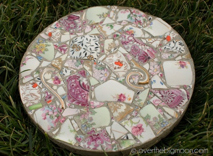 Design Your Own Pretty Stepping Stones From Broken China