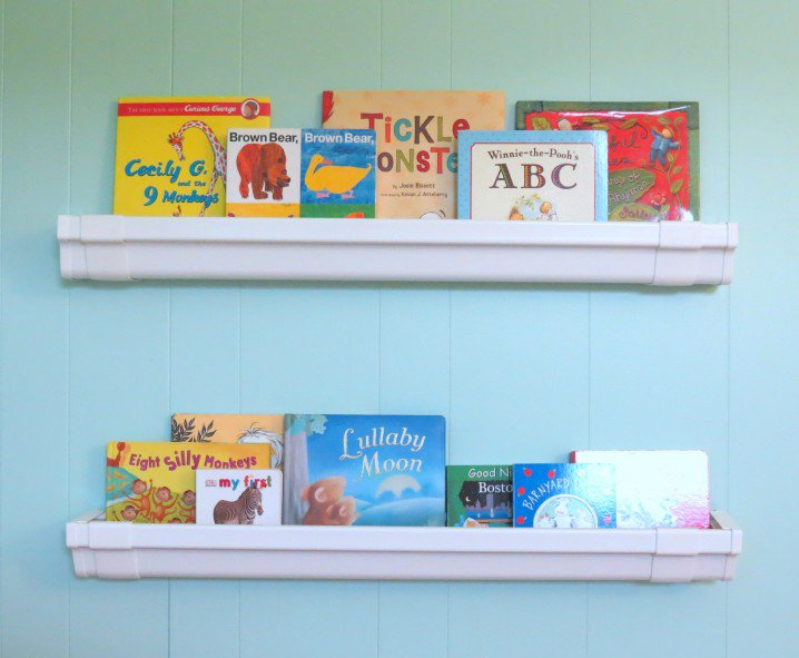 Rain Gutter Bookshelves