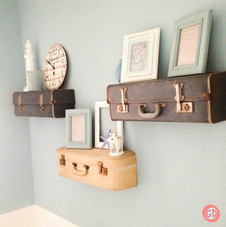 Vintage Suitcase Shelves