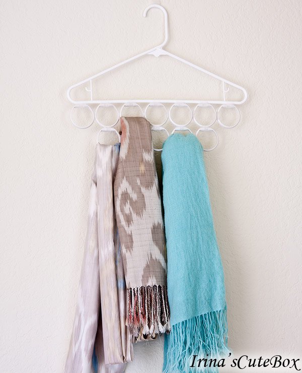 Inexpensive scarves holder idea