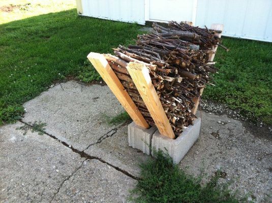 Perfect idea for storing wood in your yard.
