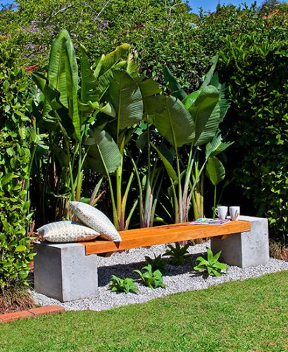You can turn your yard into a relaxing zone easily and quickly, without spending a fortune. You just need a couple of cinder blocks, wooden beams and pillows. Pick the outdoor furniture that fits your garden the best and enjoy the beautiful and sunny days in the garden with your family and friends.