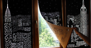 Modern Blackout Curtains Turn Windows Into Penthouse Views of a City at Night
