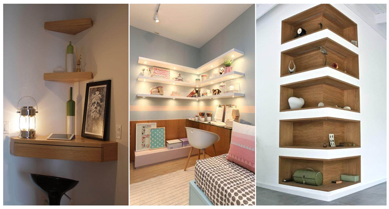 10 Dreamlike Corner Wall Shelves fro Bedroom - Ideas to Love