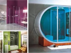 Unique Bathroom Cabinets - Frame-less Glass Shower Door Cabinet Design Ideas