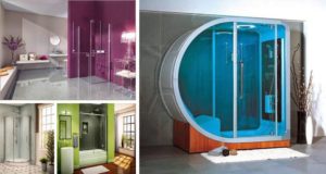 Unique Bathroom Cabinets - Frame-less Glass Shower Door Cabinet Design Ideas